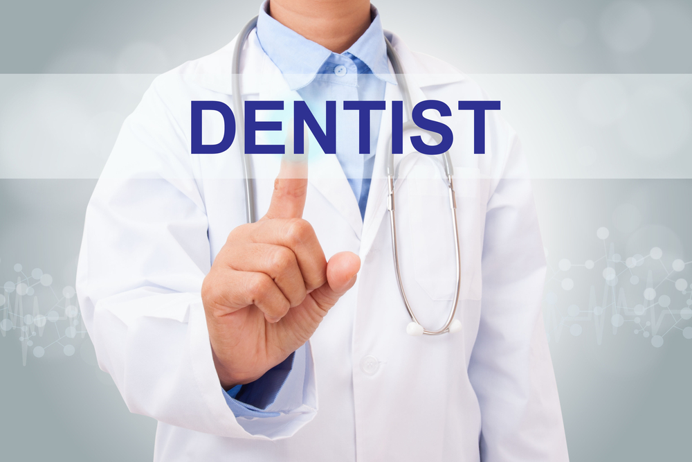 Doctor,Hand,Touching,Dentist,Sign,On,Virtual,Screen.,Healthy,Concept